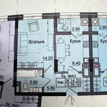 Остання однокімнатна від забудовника! (р-н ТЦ Майдан) ЖК Акварелі Проспекту
