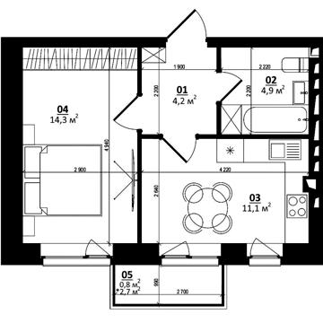 Продаж однокімнатної квартири 35 м2 в сучасному ЖК CENTER ЖК CENTER