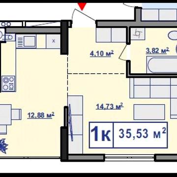 Однокімнатна квартира від Забудовника