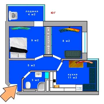 Продам 2-х комнатная квартира. Собственник ЖК АКВАРЕЛЬ - 1