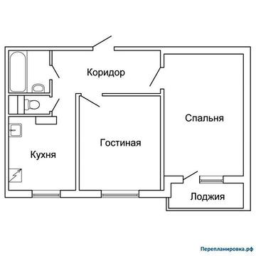2-комнатная 52 м2 Кирпичный газовый дом Королева Вильямса  ID: 202710