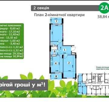 Продаж 2-кімнатної квартири ЖК Шевченківський квартал