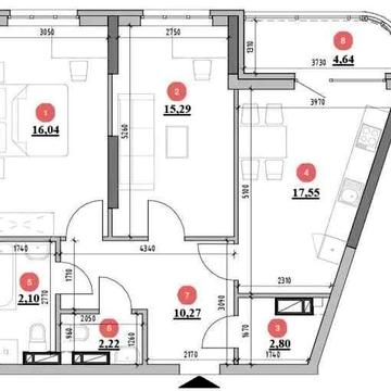 2-кімнатна квартира в ЖК "Берег Дніпра" Дніпровська Набережна ЖК Берег Дніпра