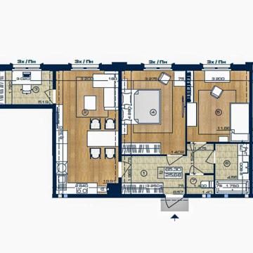 ЖК OXFORD 2кімн.кв.,65.3 кв.м. Розтермінування! Дежавні програми ЖК OXFORD