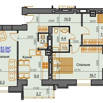 Продаж 3кк 89м2. ЖК Курортний. Є-Оселя. ЖК Курортний