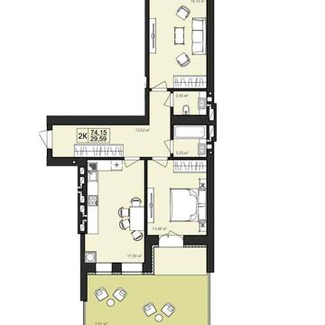 2-кімнатна квартира з власною терасою в ЖК Гармонія. Виставка ЖК HARMONY GARDEN