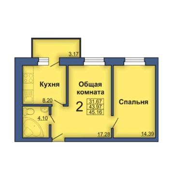 2 кімнатна в новобудові, 53 м кв, з ремонтом. Мотель