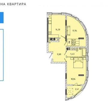 Продаж 2 кім. кв , 70.81 м2 , ЖК на Миколайчука 38 ЖК на Миколайчука 38
