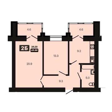 Продаж 2-х кімнатної квартири в Центрі ЖК Diamond Hill
