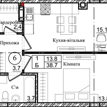 Продам 1к квартиру ЖК Петрівське містечко на Володимирській, без % ЖК Петрівське Містечко