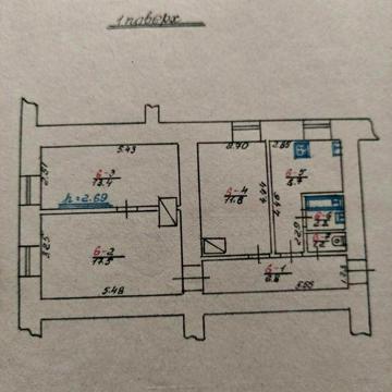 Продаж квартири в місті Броди, центр, 3 кімнати 61.4 кв.м.