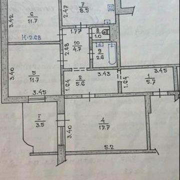 Продается 3 х ком Восточный 3
