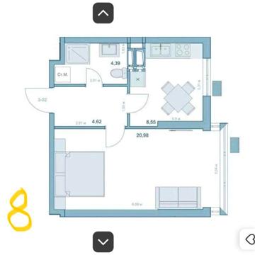 1-но кiмнатна квартира 38,54 ЖК «Парк Хiллс» ЖК Park Hills