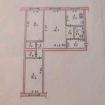 Продам трёхкомнатную квартиру.