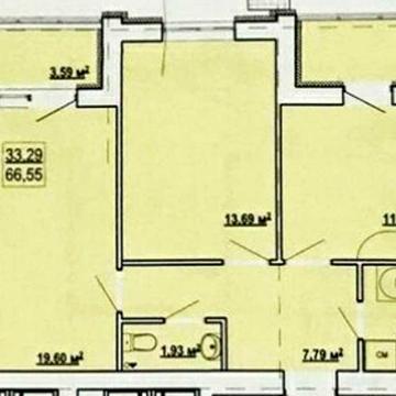 Продам 2-комн квартиру 66м2 в Новострое ЖК ГИДРОПАРК MV ЖК ГИДРОПАРК