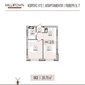 Продаж Апартаменти 39м2 вул Чорновола ЖК Milltown
