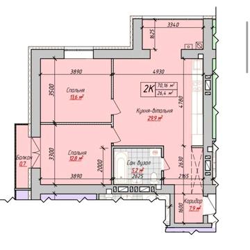 2х кімнатна квартира 70м2