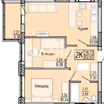 ГОРЯЧИЙ ПИРОЖОК! 2 ком 53м2  квартира в ЖК Акварель 4 за 47 500у.е ЖК Акварель 4
