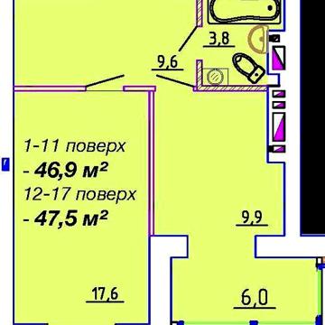 Однокімнатна квартира в ЖК Графський ЖК Графський