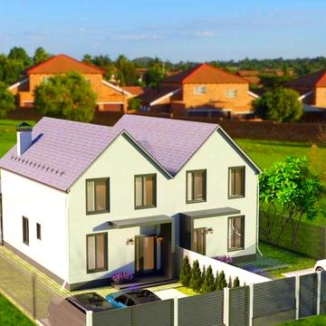 Новий будинок-дуплекс Заріччя. Газове опалення.