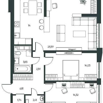 Доступна 3-к 84,46м² Голосіївський Київ ЖК Central Hills ЖК CENTRAL HILLS