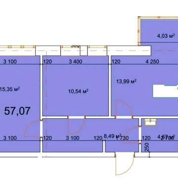 2 кім квартира , площа 57.07 м.кв в м.Калуші,біля Епіцентру ЖК Family House