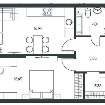 Продається 1-к 46,61м² у Голосіївський районі Київ, ЖК Central Hills ЖК CENTRAL HILLS