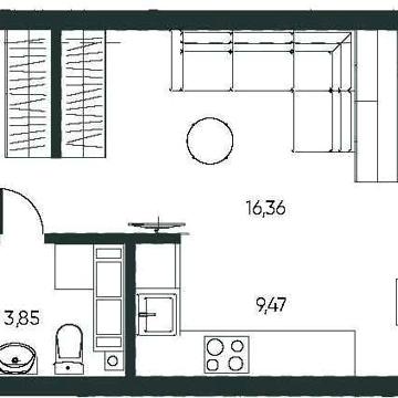 Доступна 1-к 34,49м² Голосіївський Київ ЖК Central Hills ЖК CENTRAL HILLS