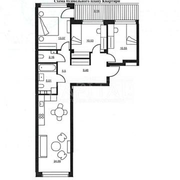 ПРОДАМ КВАРТИРУ ЖК Rybalsky / 3кім / 84м2 / 3пов / вул. Рибальська 7 ЖК Рибальський