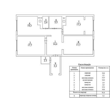 Продам 3-кімнатну квартиру в Ковелі, ЖК «Варшавський», 91 м²