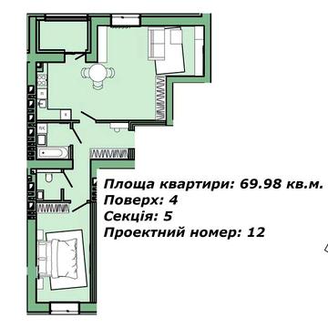 Продаж 2-кімнатної квартири в ЖК "ХВОЯ" ЖК Хвоя