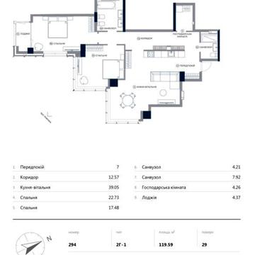 Продам 3-кімнатна квартира в ЖК A136, вул. Антоновича 136-138 без % ЖК А136