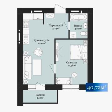 1-кімнатна 41м2 під єОселю | ЖК West Towers , Ужгород - Ціна 1299$|м2 ЖК West Towers
