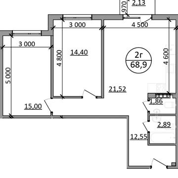 Продаж 2к квартира в новобудові, ціна: 755 USD/м² ЖК Парксайд