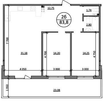 Продаж 2к квартири (Кільцева дорога, с. Басівка), ціна: 765 USD/м² ЖК Парксайд