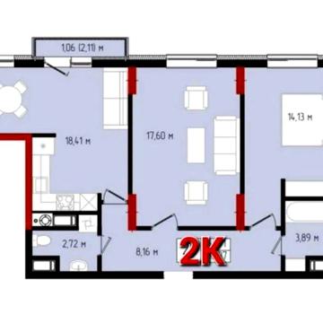 Продається 2-х кімнатна квартира в центрі. Готова до ремонту ЖК Квартал 5