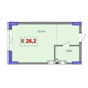 Смарт-квартира 26,2 м², Теремки-2, новобудова! Акційна ціна! ЖК LIBERTY PARK