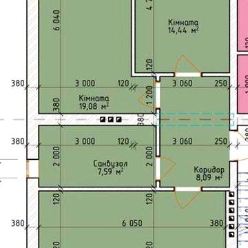 3-кімнатна квартира в будинку. 650у.о./м².
