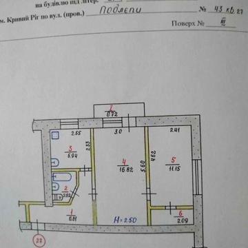 Продам 2х кімнатну квартиру на ЮГОКе  вул. Подлєпи б.43