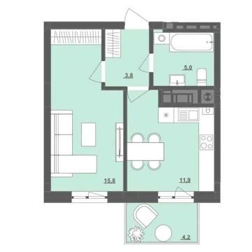 Продаж (єОселя)1-кімнатної квартири 37,7 кв. м. Сокаль (центр міста) ЖК Центральний