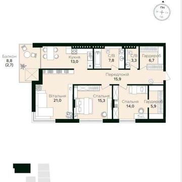 Продаж 3 кім. квартира 105.6 м2, ЖК PREMIUM HILLS, м. Львів ЖК Premium Hills
