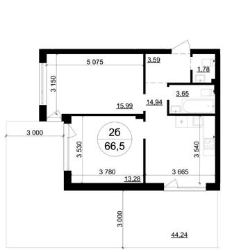 Продаж 2-к квартири, площа: 66,5 м², Брюховичі ЖК Грінвуд-4