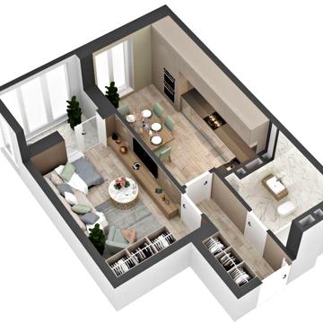 1к квартира - City Hub - БЕЗ% - Кудряшова (Мокра) - Сіті Хаб Соломенка ЖК City Hub