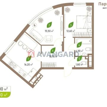 2 кім.кв. 61 м2 в ЖК Паркові Озера 2/Паркові Озера/Новий Автограф ЖК Паркові Озера 2