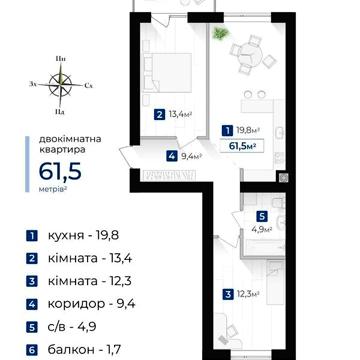 Продаж 2к Квартира Джохара Дудаєва вулиця ЖК Городок Южный