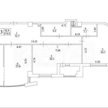 Продажа 3к(174м2),ул. Иоанна Павла, 6/1, ЖК Бульвар Фонтанов, Печерск ЖК Бульвар Фонтанов
