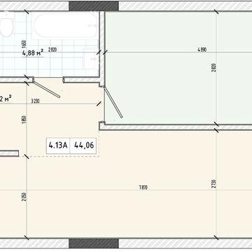 Велика однокімнатна квартирв Апарт Хол 44м2(Апартаменти) ЖК Апарт Хол