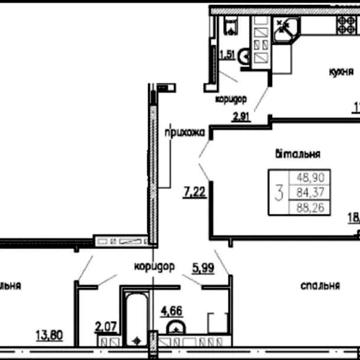 3кім. вул.Покрови(Бригадна)