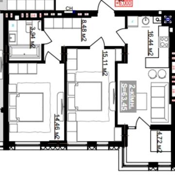 Продам 2 кімнатну в Парковому містечку