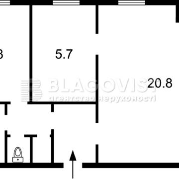Продаж 2кімн. квартири 42м2 вул. Б.Хмельницького, 9_можно під Офіс_2п